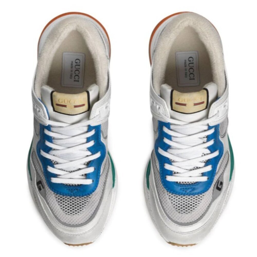 NIB Gucci Ultrapace Panelled Sneakers In White Size 6 - Picture 4 of 15